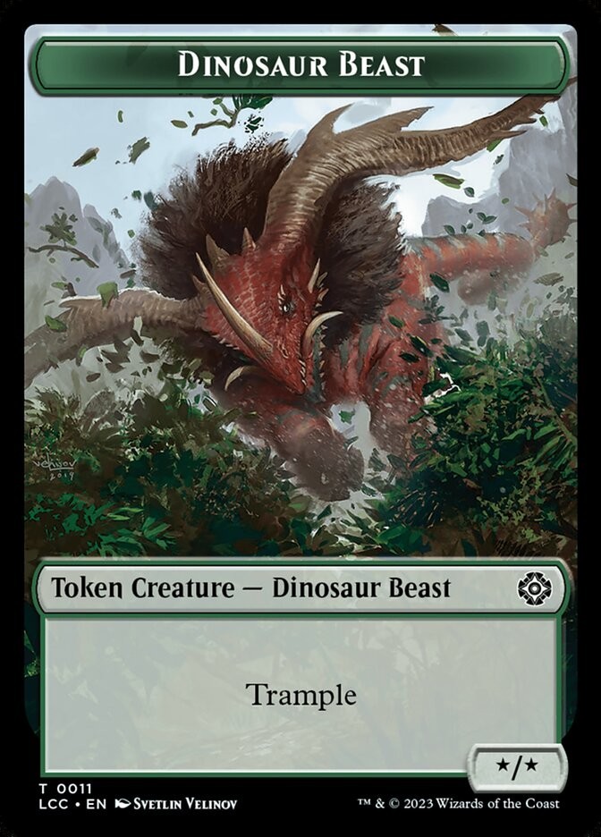 Dinosaur Beast (x/x) Dinosaur (Trample) 0011 0010 Double Sided Token LCC MTG NM