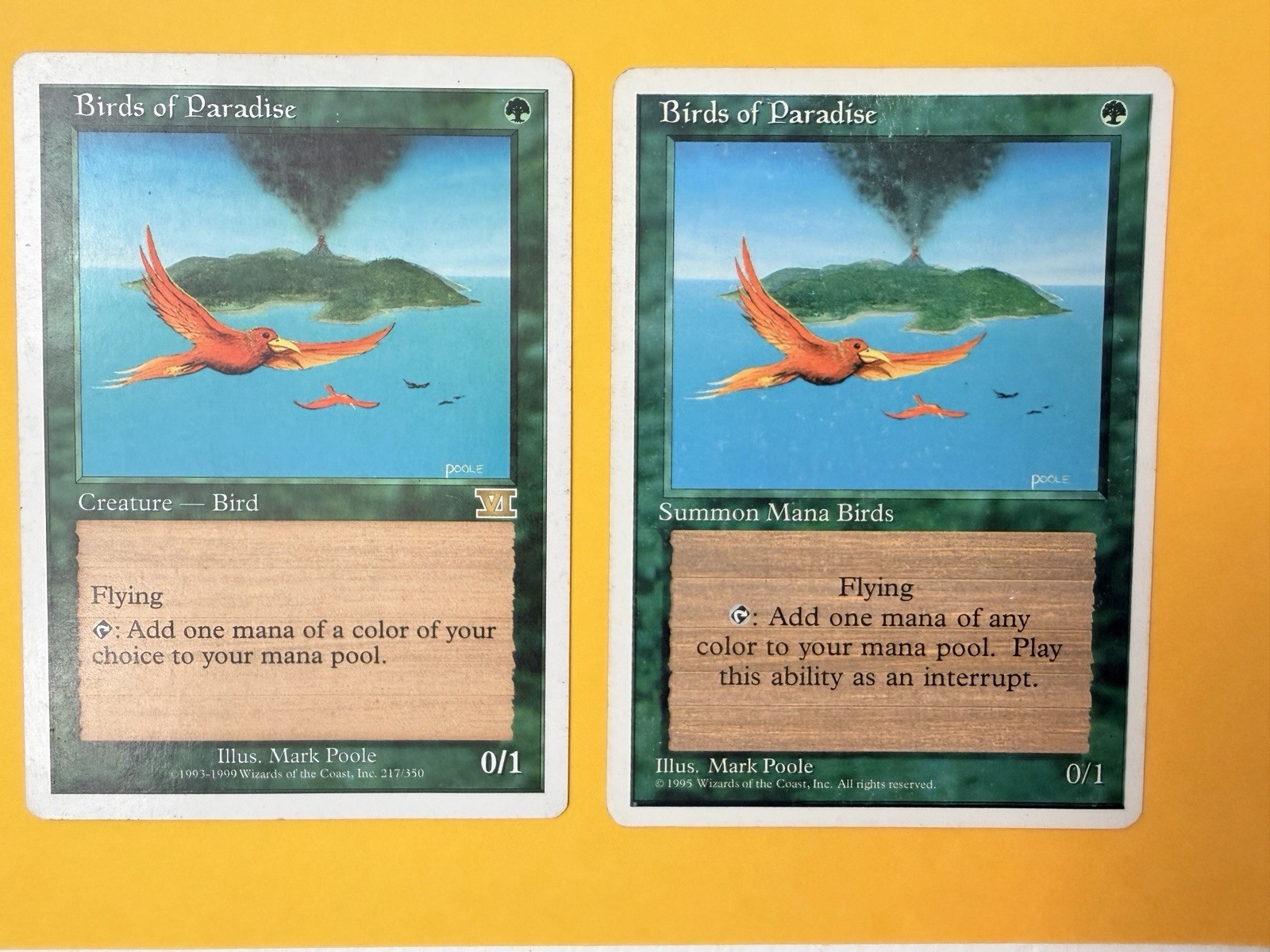 MTG Birds of Paradise 4th and 6th edition
