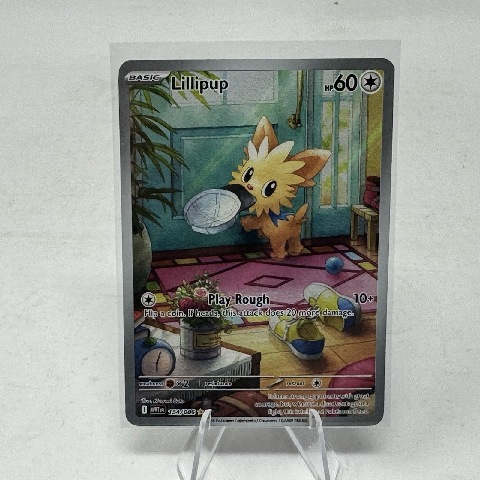 Pokemon Scarlet & Violet White Flare Lillipup Illustration Rare 154/086