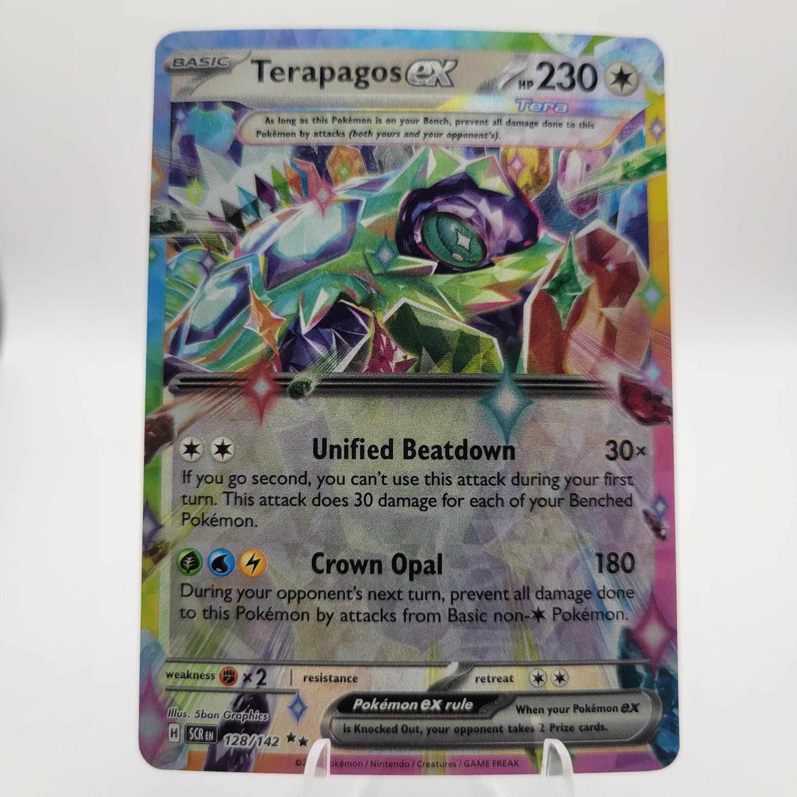 Terapagos ex 128/142 Double Rare Stellar Crown Pokemon Holo Near Mint