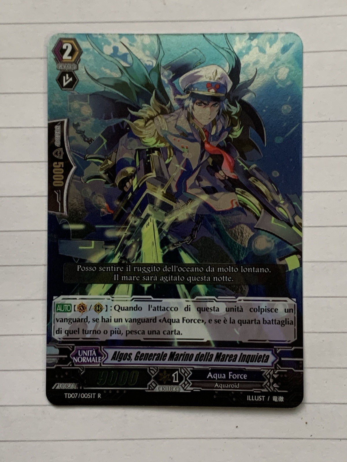 Cardfight Vanguard Algos General Marine Restless Tide TD07/005IT R