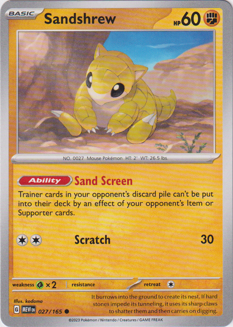 Sandshrew – 027/165 – Scarlet & Violet 151