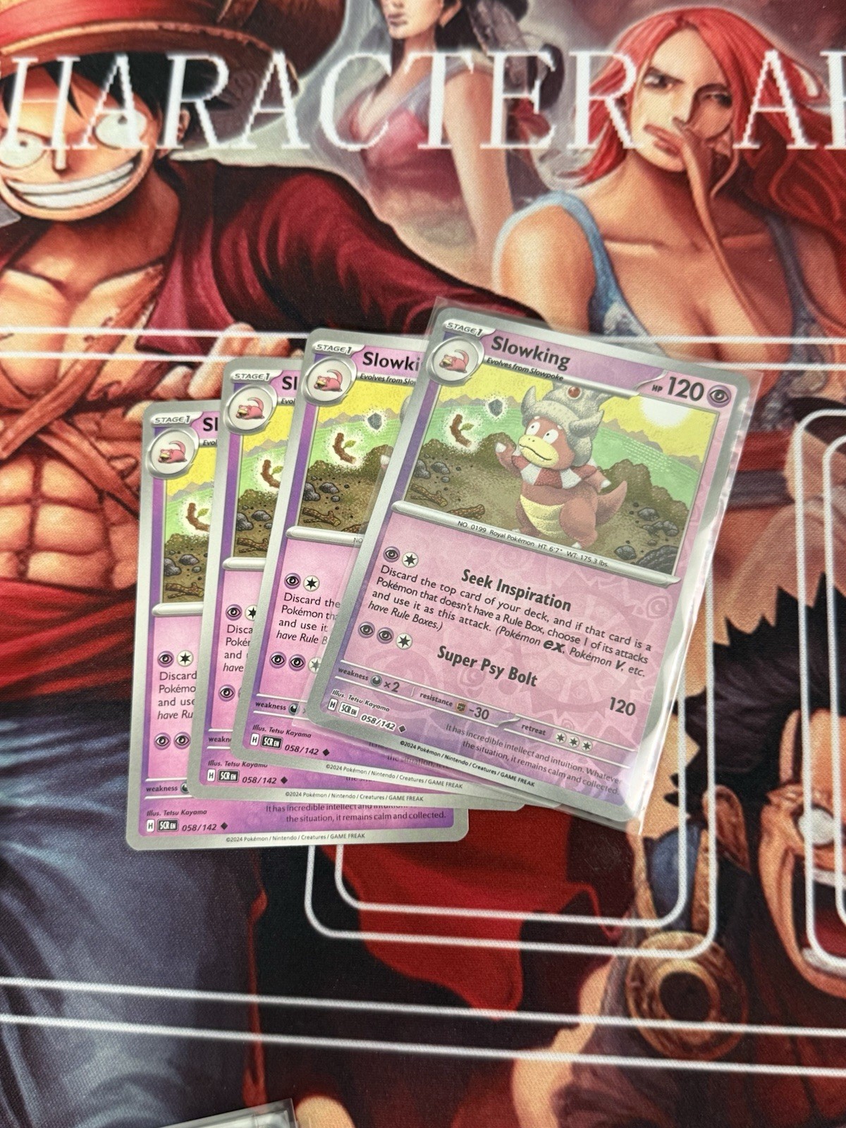 4x Slowking 058/142 Sv07 Stellar Crown 1x rev holo 3X non-holo Playset