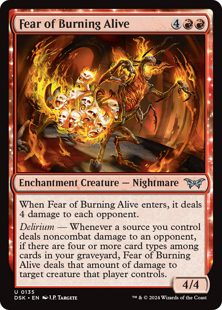 x1 Fear of Burning Alive DSK Duskmourn MTG 135 UNCOMMON M/NM 1x