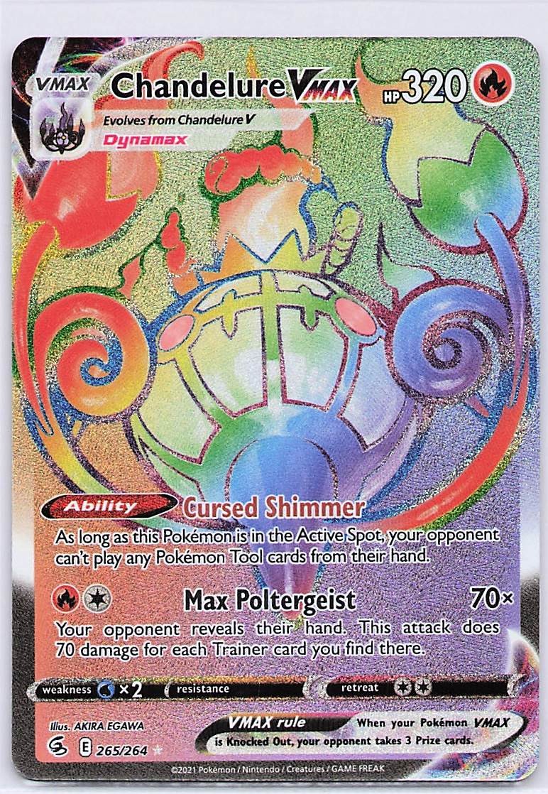 Chandelure VMAX (Secret) Holo Secret Rare SWSH08: Fusion Strike 265/264 NM