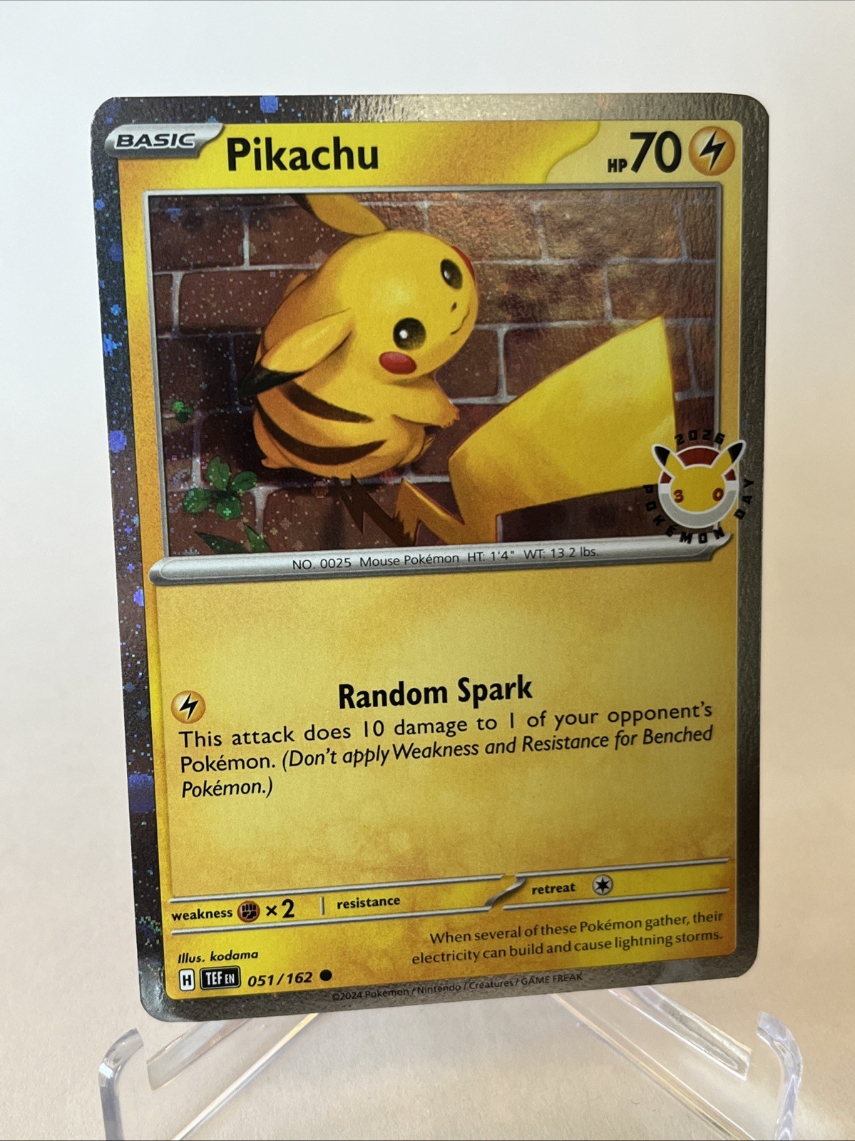 💫 Swirl💫 Stamped 30th Anniversary Pokémon Day 2026 Pikachu 051/162 Near Mint