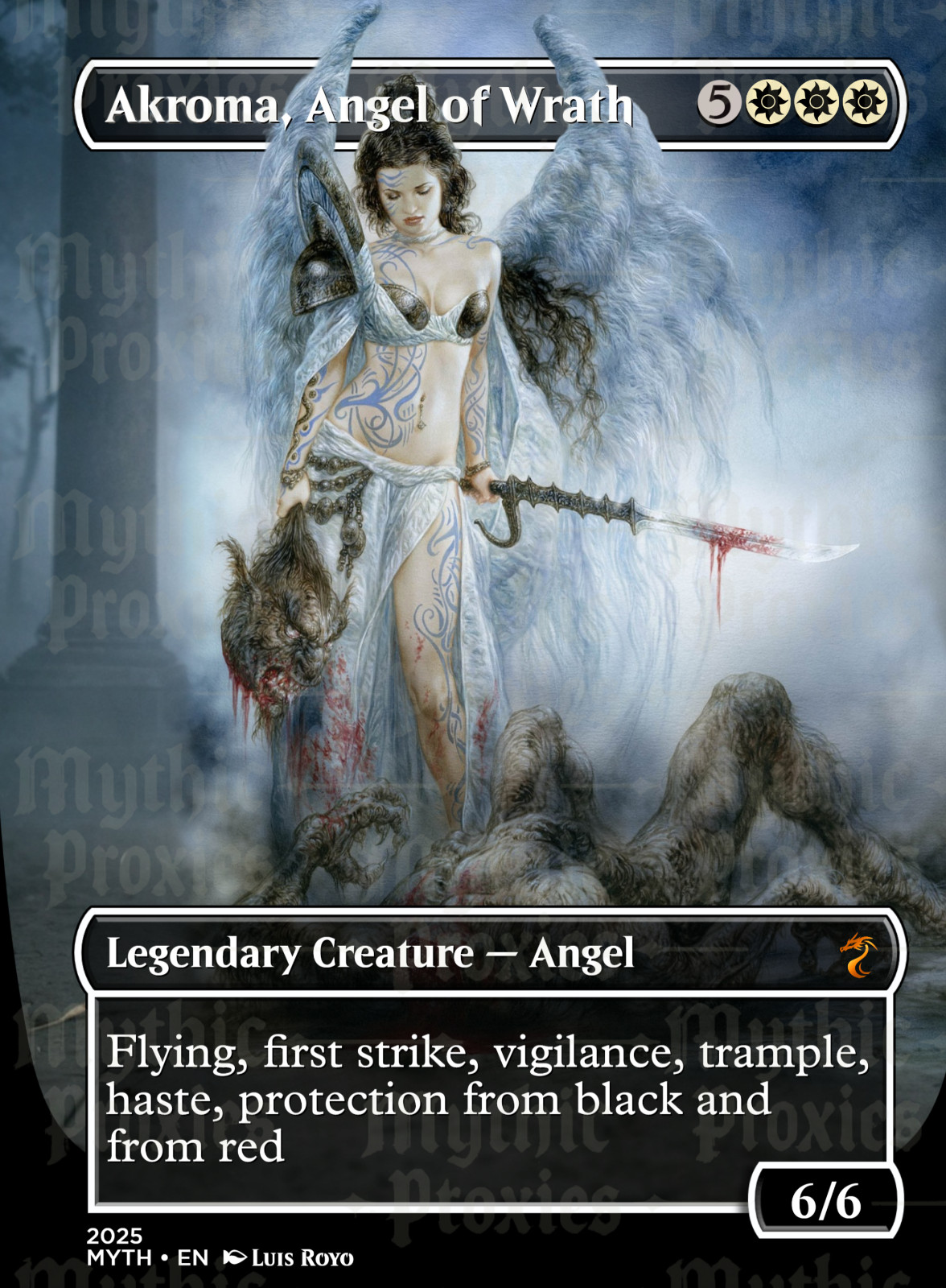 Akroma, Angel of Wrath High Quality Altered Art Custom Playtest Card