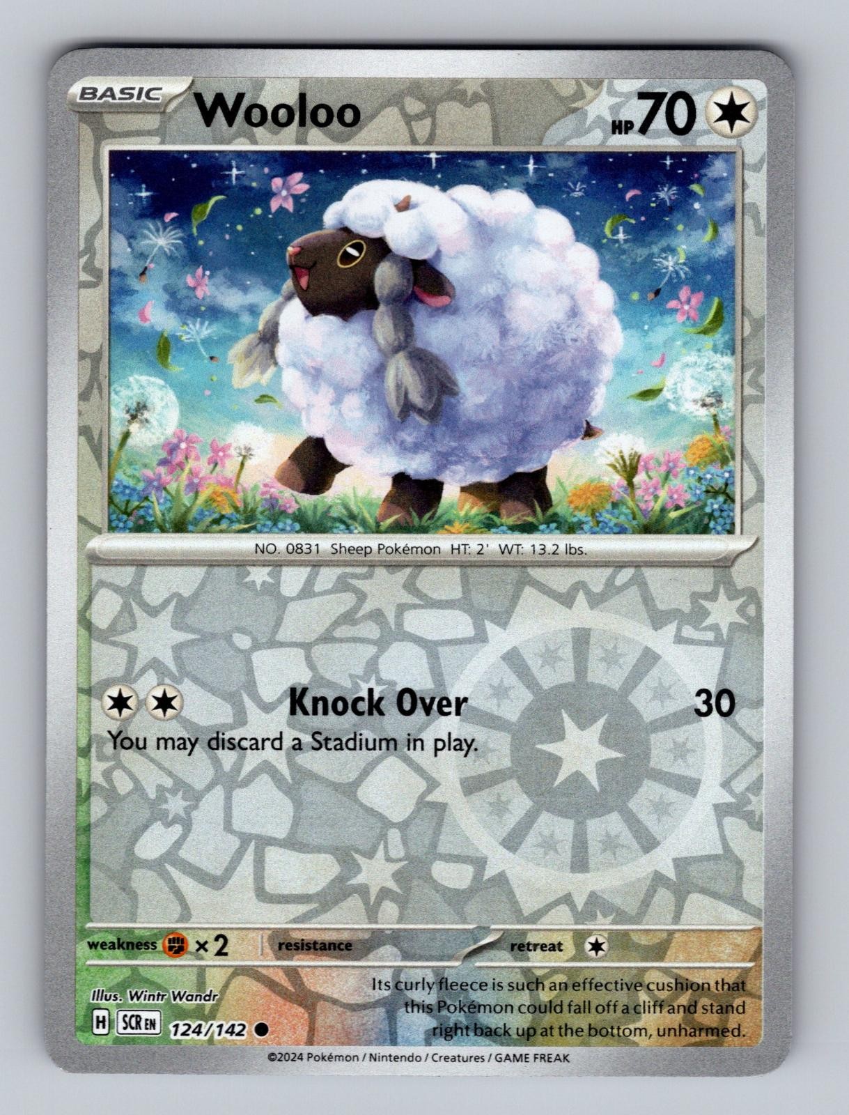 Wooloo 124/142 Common Stellar Crown Pokemon Reverse Holo Near Mint