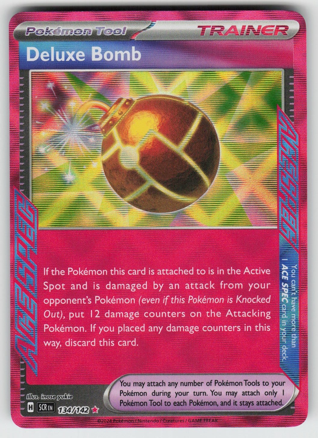 UR-01 Holo Deluxe Bomb 134/142 ACE SPEC Rare SV07: Stellar Crown