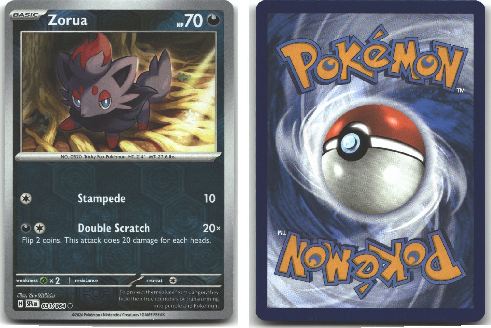 Zorua 031/064 SV: Shrouded Fable Reverse Holofoil Pokemon (LP-NM)