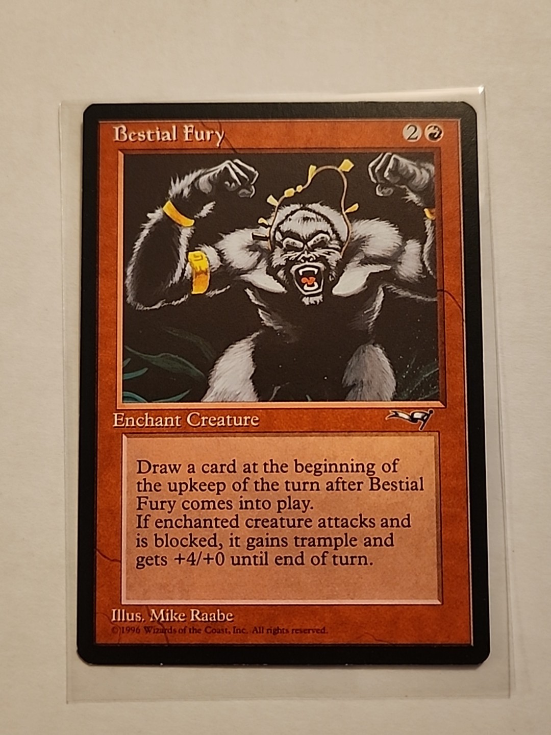 Bestial Fury (B) – Alliances – MTG Magic – Common – Red Enchant Creature