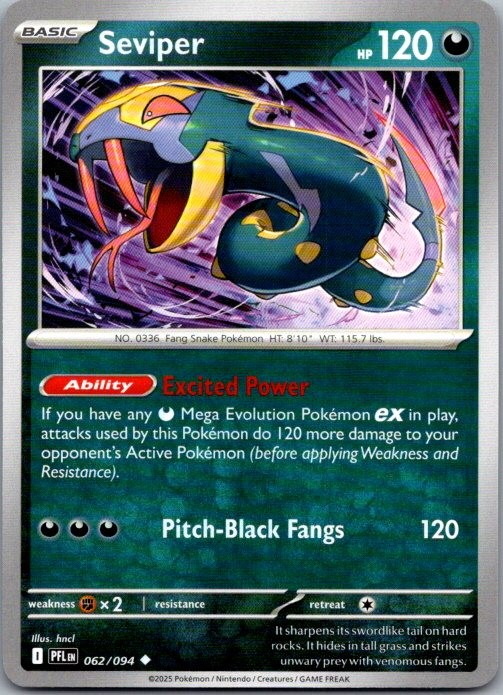 Seviper #062/094 ME02: Phantasmal Flames Uncommon NM