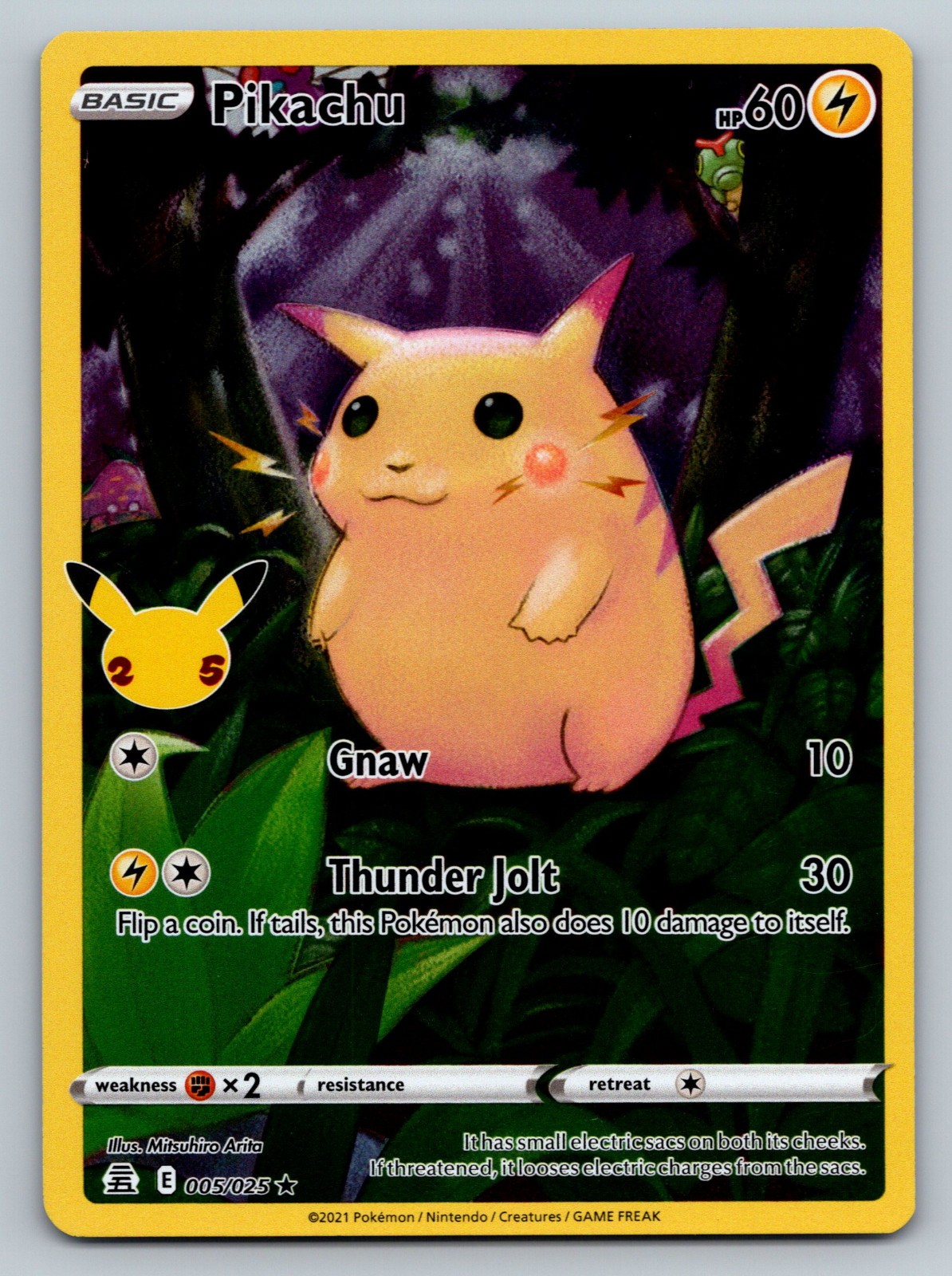PIKACHU 005/025 Holo Rare Celebrations Pokemon Near Mint