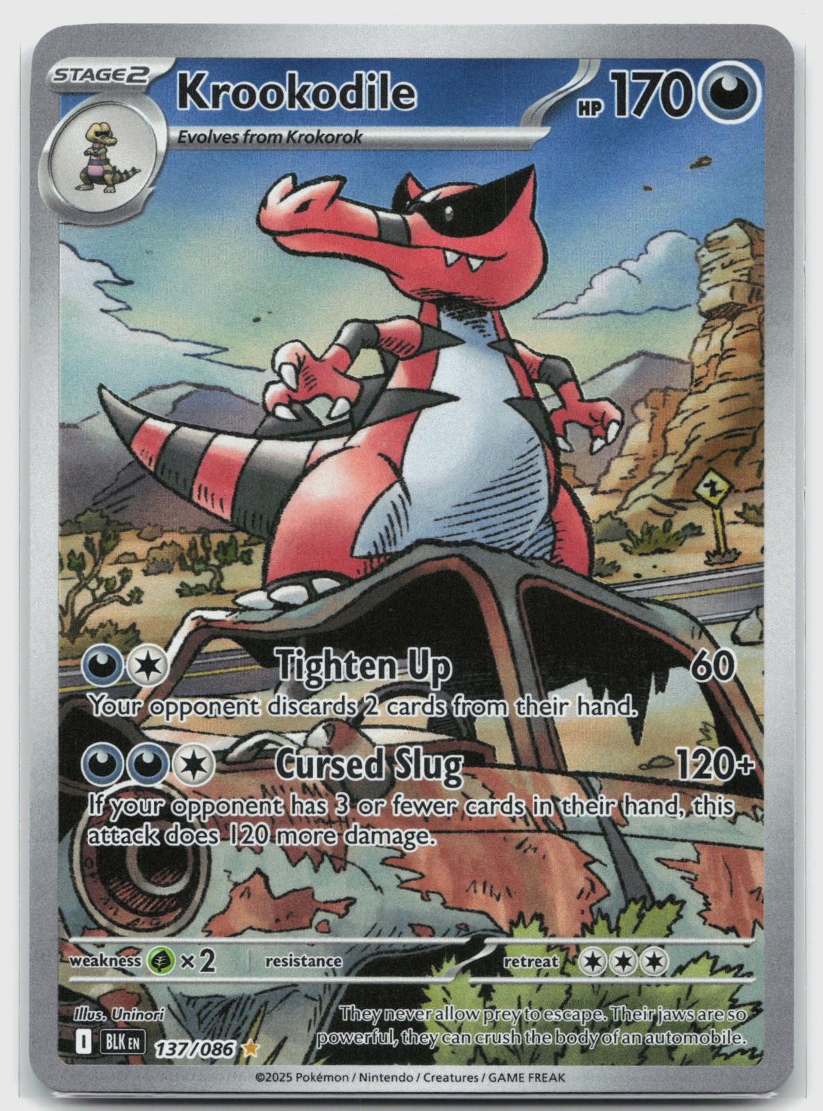 Krookodile 137/086 NM Black Bolt Illustration Rare Pokemon