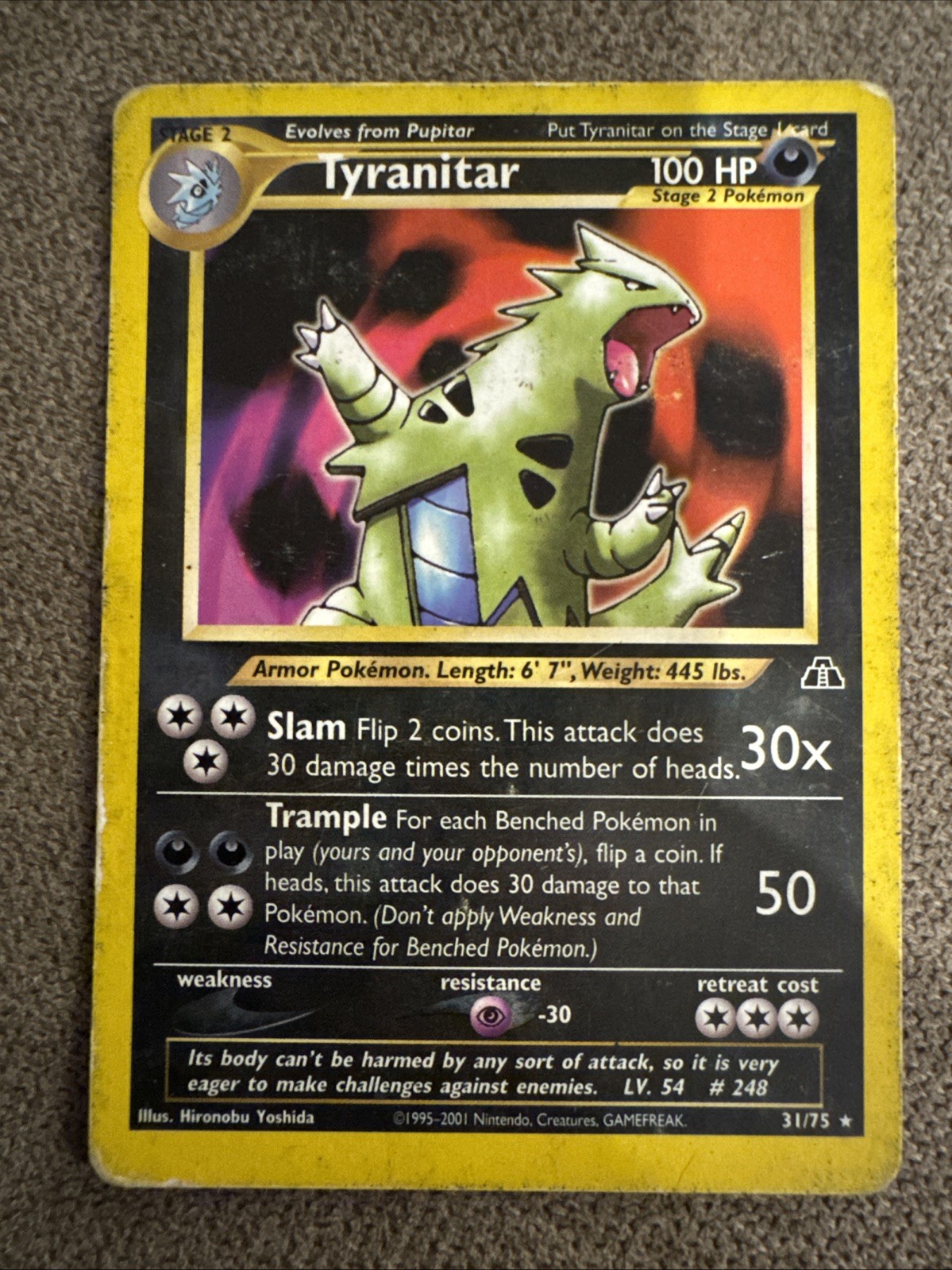 Pokemon Card TCG Tyranitar Neo Discovery 31/75 Rare Non Holo