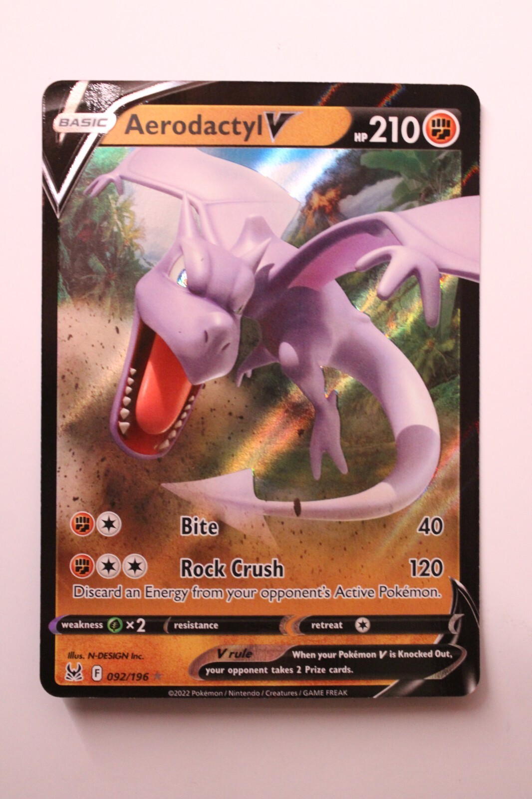 Pokemon Aerodactyl V 092/196 Lost Origin Ultra Rare English Holo United States