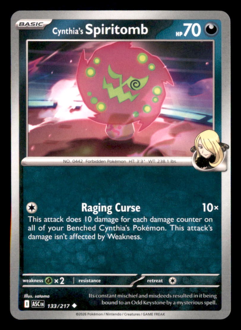 Cynthia’s Spiritomb 133/217 Uncommon Ascended Heroes Pokemon Near Mint