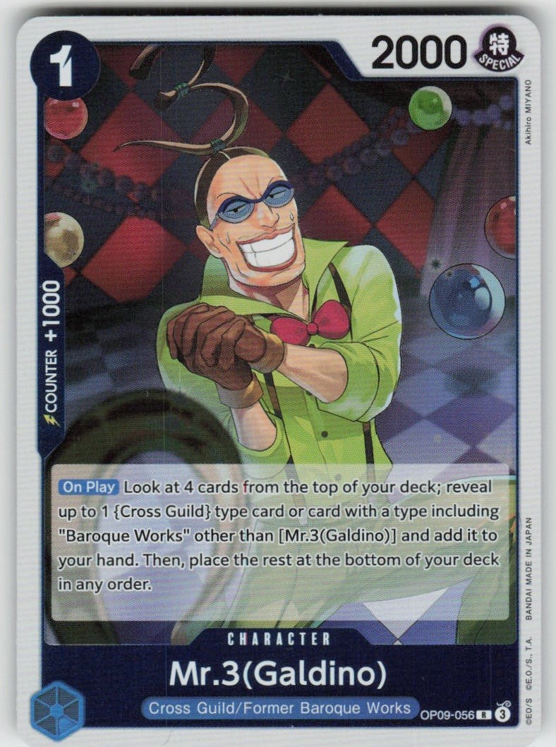 Foil Mr.3(Galdino) (Reprint) OP09-056 Rare Premium Booster -The Best- Vol. 2 NM