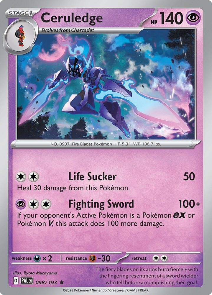 Ceruledge Holo Rare SV02: Paldea Evolved 098/193 NM