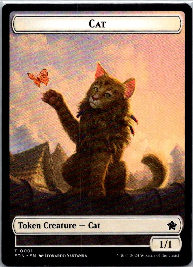 Spirit // Cat (0001) Doubled-Sided Token T Foundations 1 // 7 NM