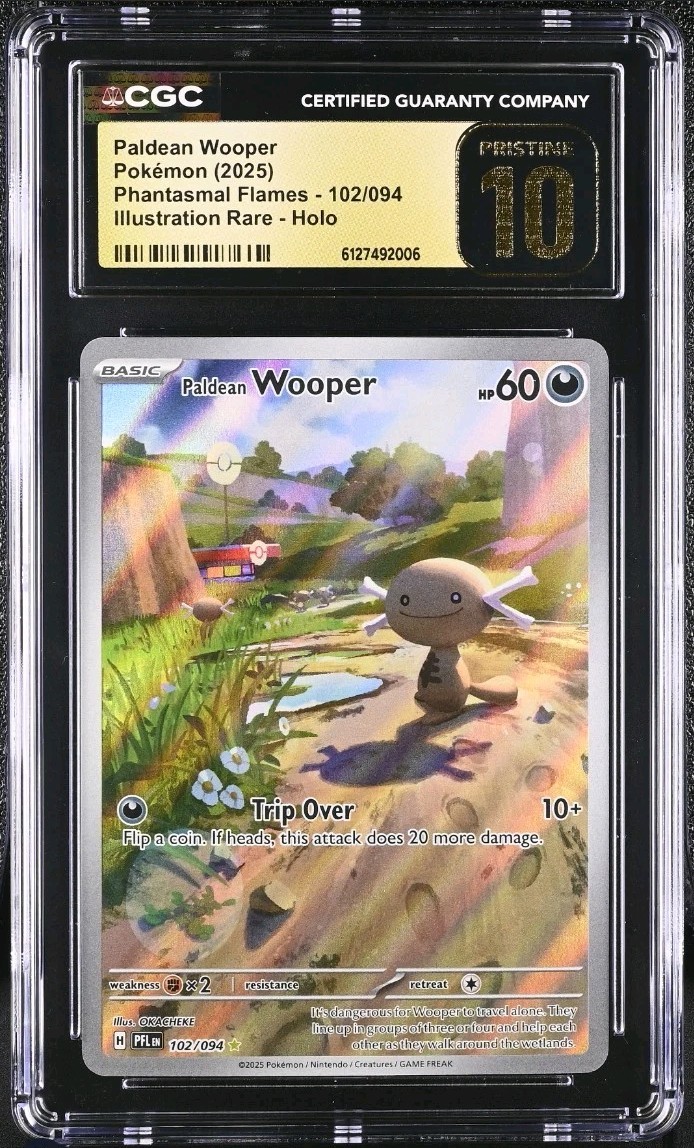 Pokemon Paldean Wooper 102/094 Phantasmal Flames IR CGC 10 PRISTINE