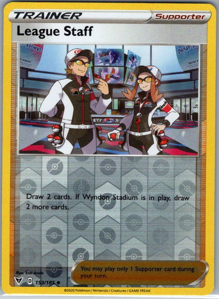 League Staff 153/185 Reverse Holo Emi Ando SWSH04: Vivid Voltage LP – NM