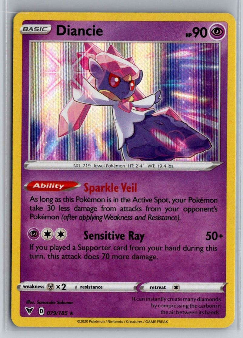 Diancie 079/185 Holo Rare Vivid Voltage Pokemon Near Mint