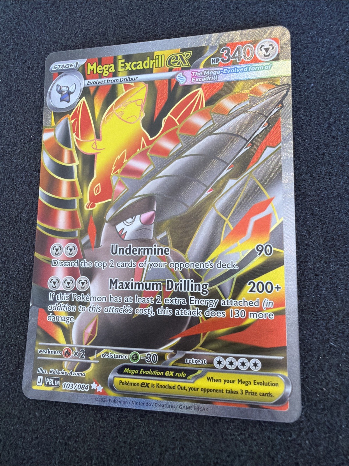 Mega Excadrill ex 103/084 Ultra Rare Pitch Black Pokemon Holo Near Mint