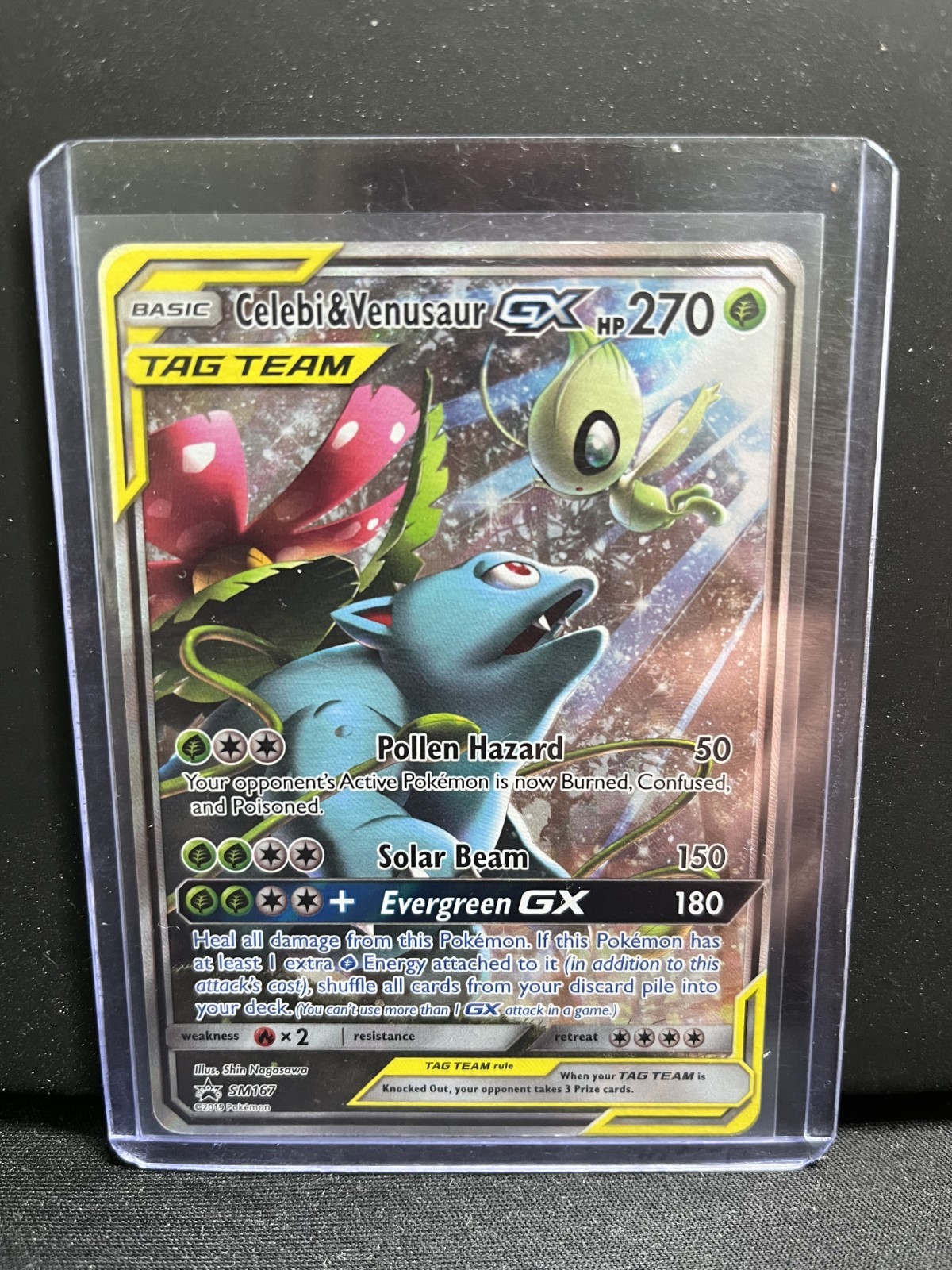 Pokémon TCG Celebi & Venusaur Tag Team GX Holo Ultra Rare Promo SM167