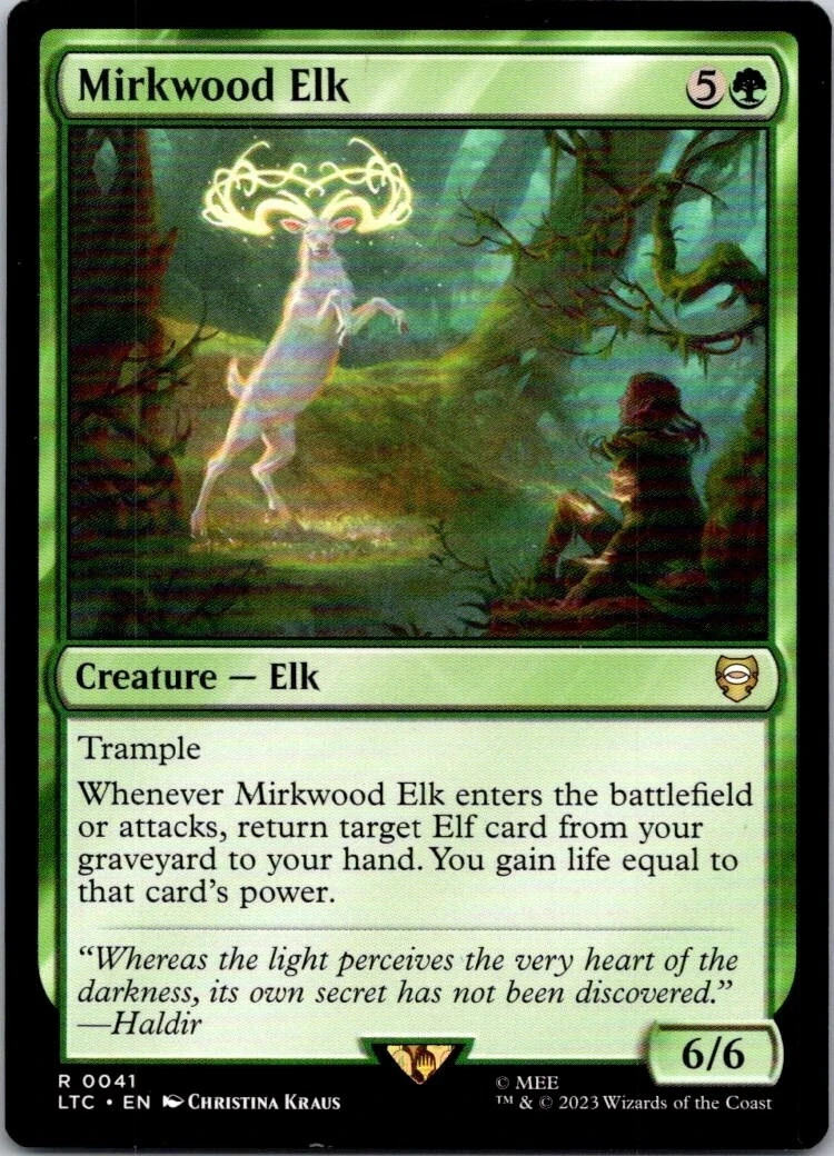 Magic the Gathering Mirkwood Elk Lord of the Rings Commander MTG Free Shipping!
