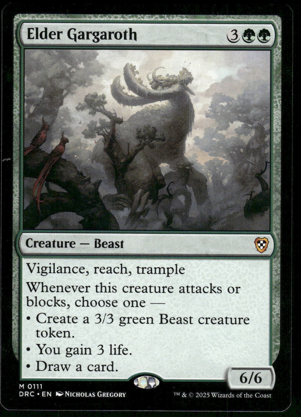 1x Elder Gargaroth – Commander: Aetherdrift – NM – MTG