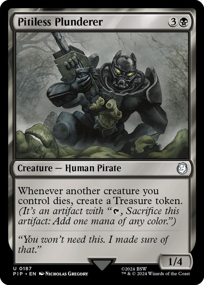 1x Pitiless Plunderer – Universes Beyond: Fallout – NM – MTG
