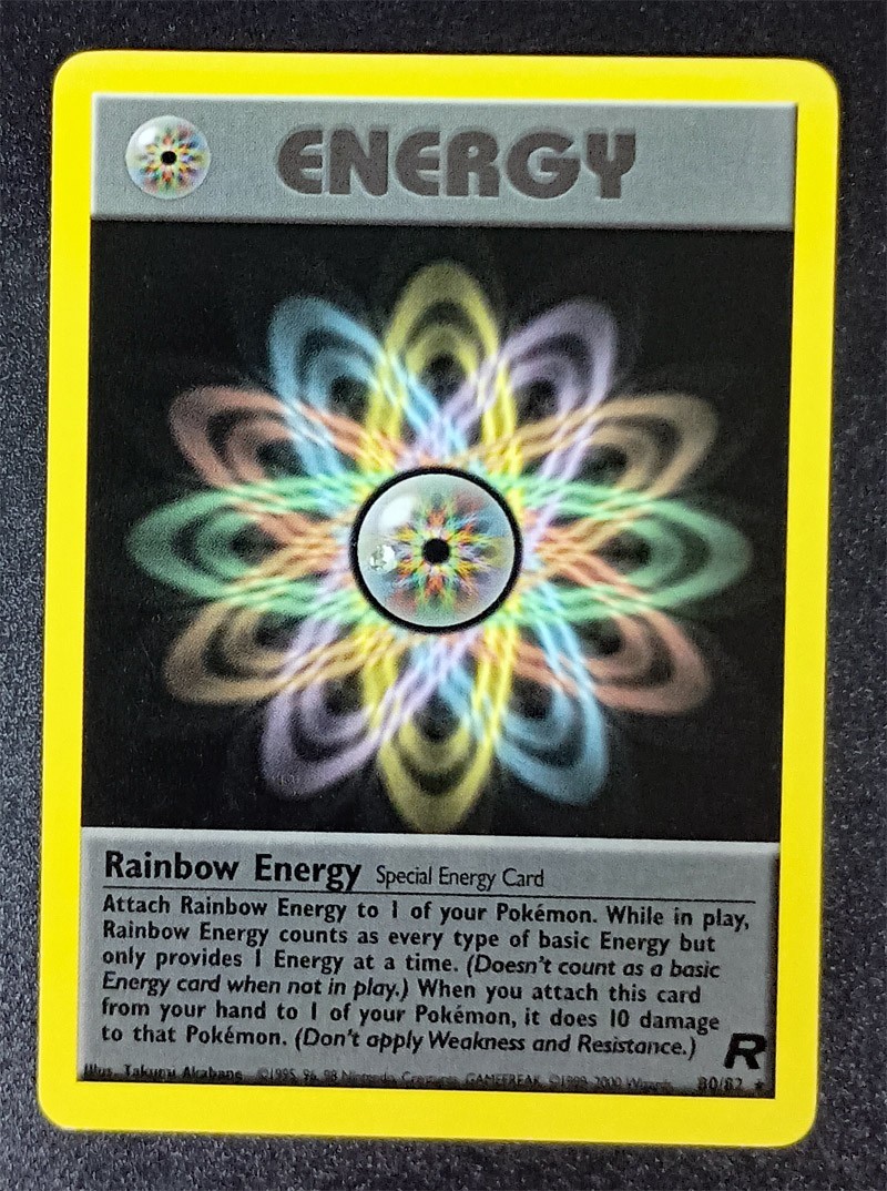 Rainbow Energy 80/82 Rare Non Holo Team Rocket LP with Free eBay Shipping