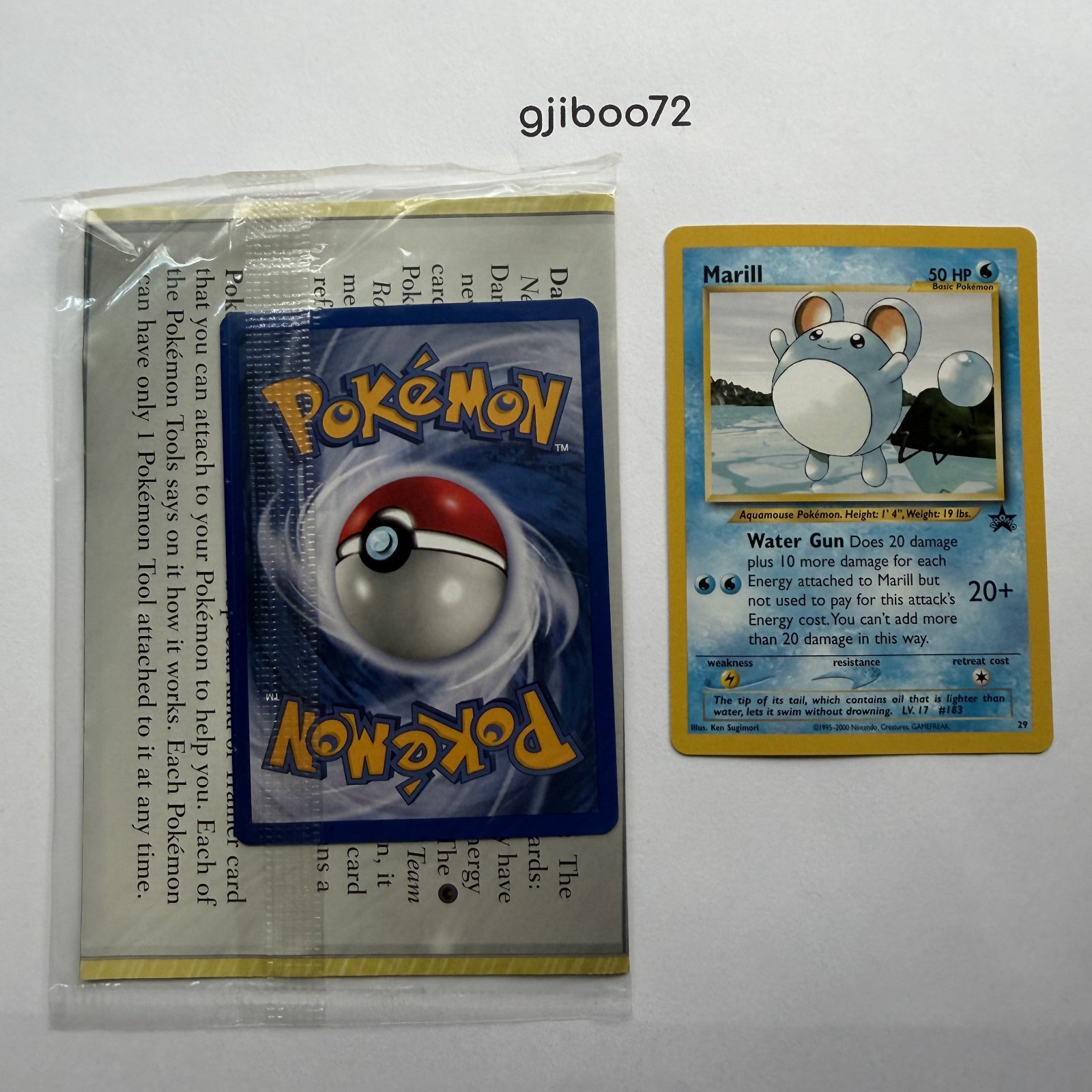 POKEMON Black Star #29 MARILL Rare *SEALED* PROMO WOTC