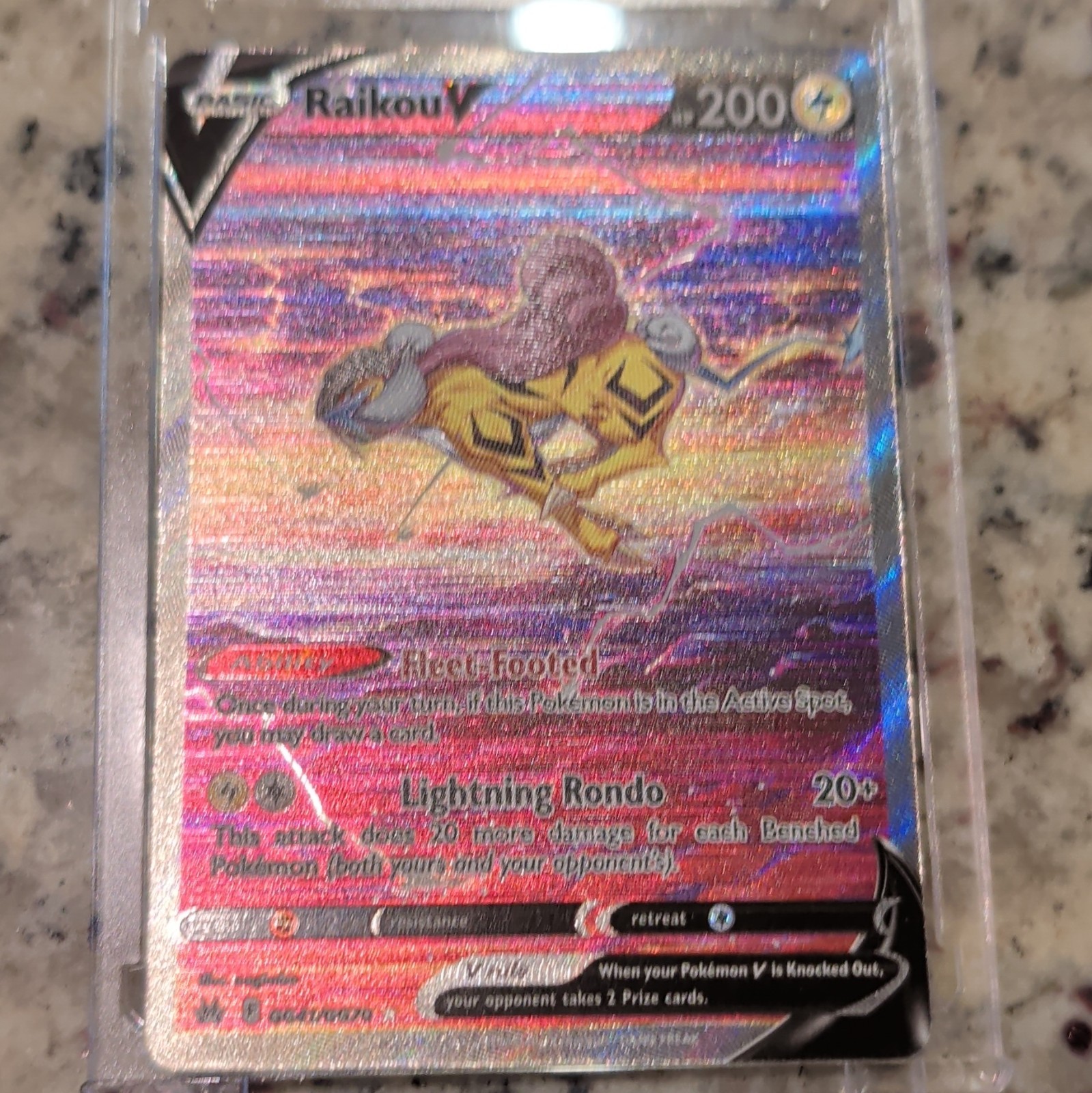 Pokemon Raikou V GG41/GG70 Crown Zenith Galarian Gallery Full Art Holo