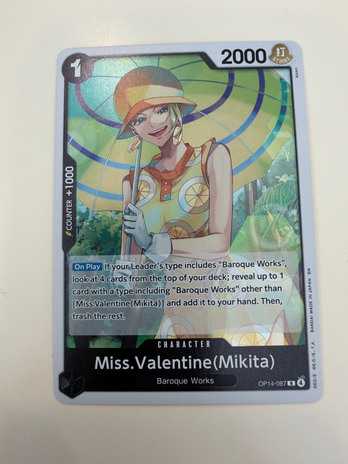 Miss.Valentine(Mikita) OP14-087 The Azure Sea’s Seven Foil One-Piece CCG TCG