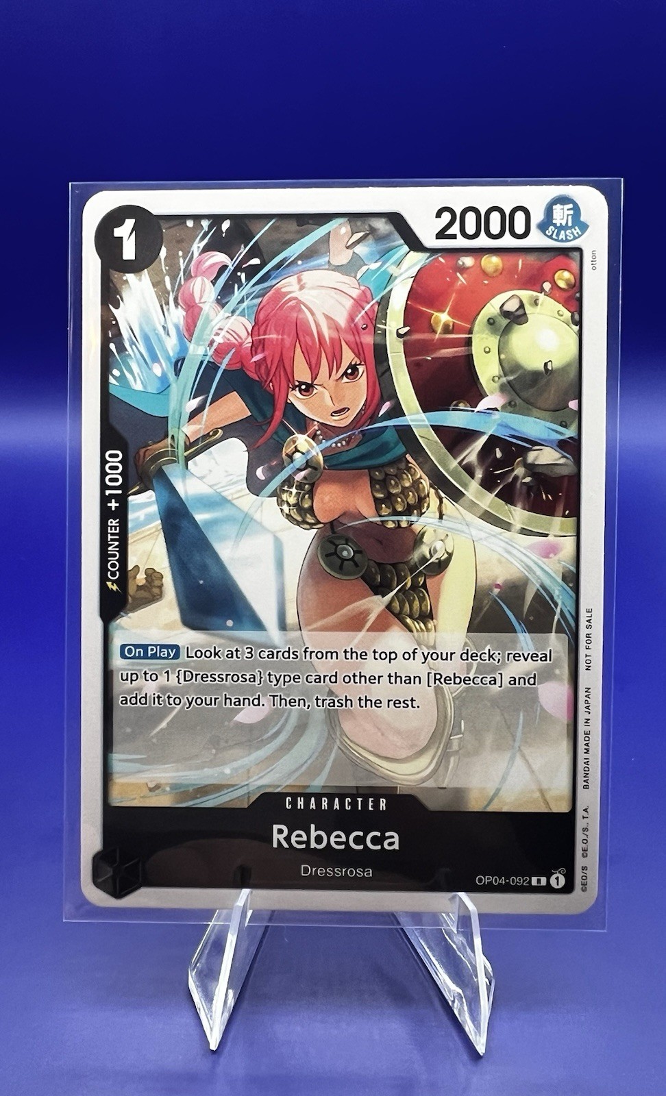 Bandai One Piece Rebecca Character Card OP04-092 2000 Cost1 Regular English