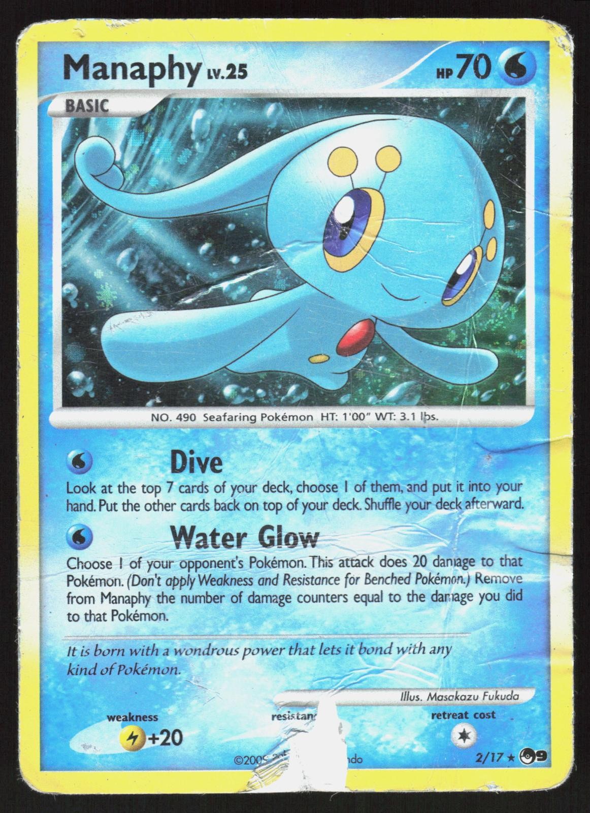 POP Series 9 Manaphy 2/17 Rare Pokemon Holo DMG