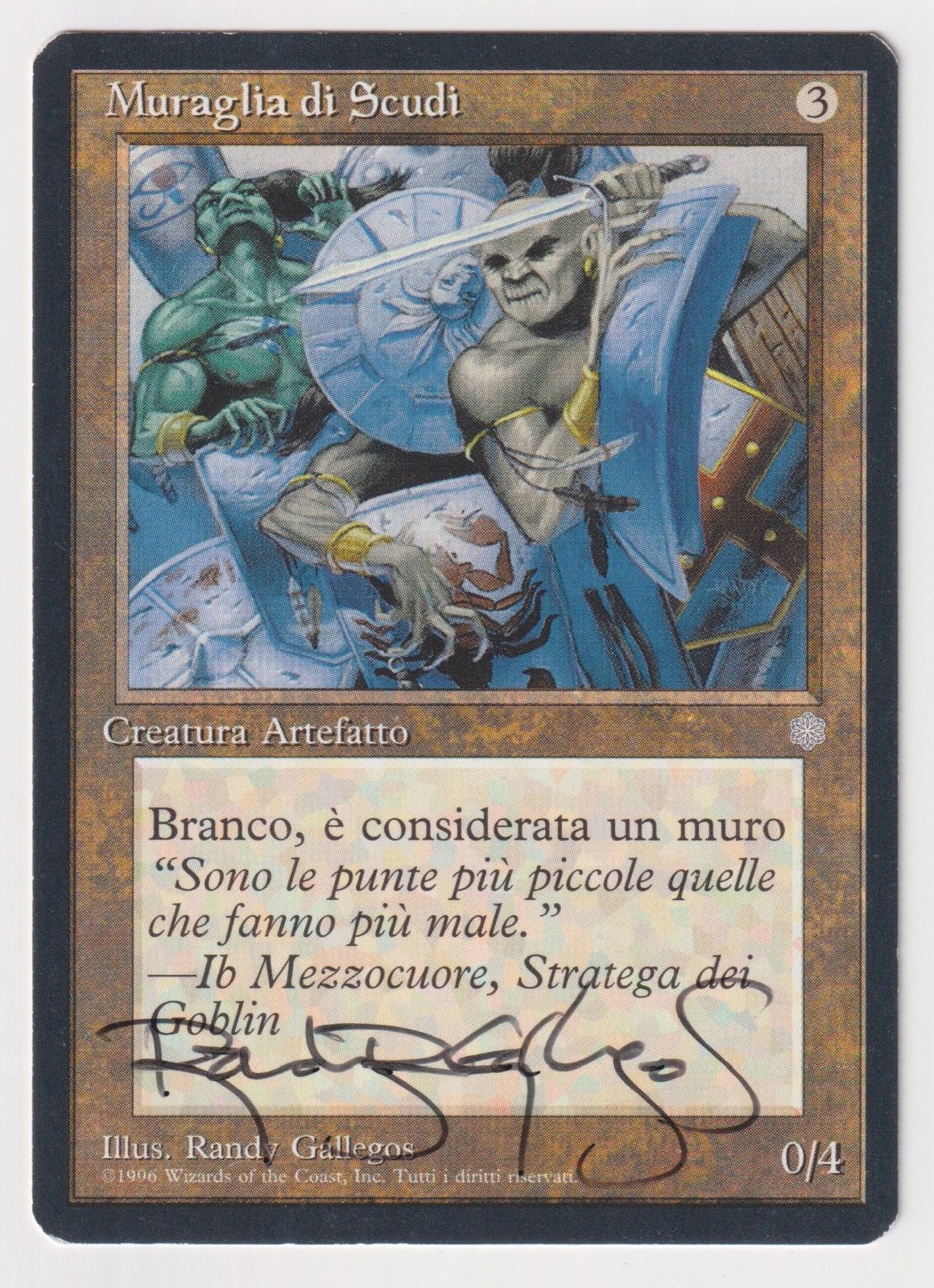 Signed Italian Wall of Shields Proof LP Ice Age Artist Randy Gallegos MTG AP!