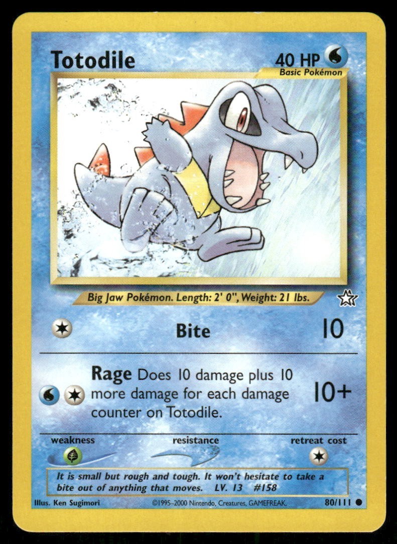 Pokemon Tcg Totodile #80 Pokemon Neo Genesis LP