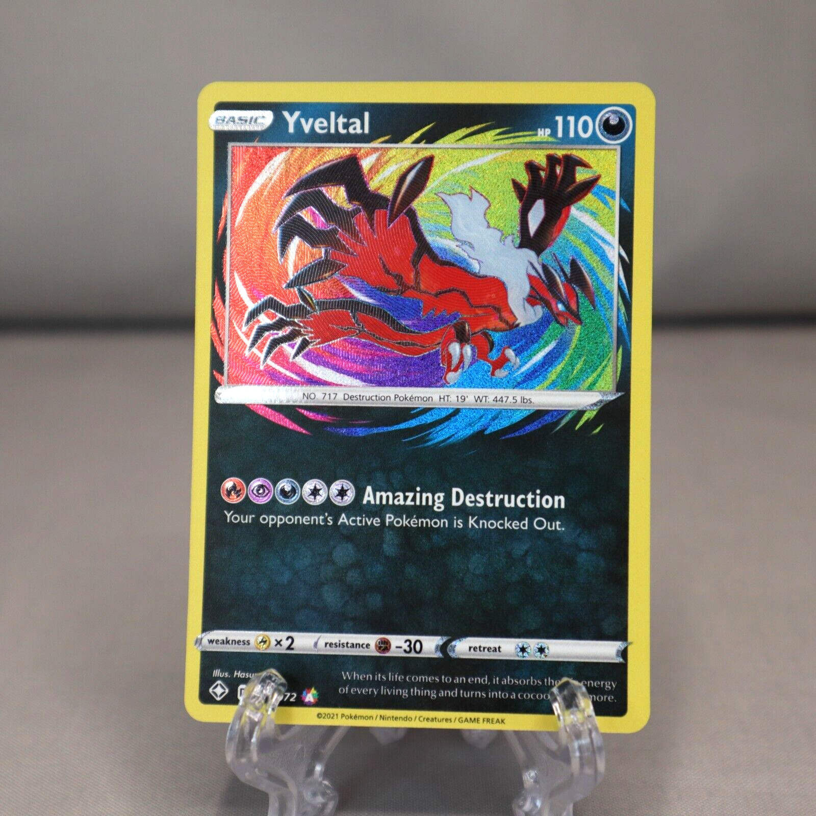 Yveltal 046/072 – Shining Fates Amazing Rare Holo Pokemon TCG Card NM Near mint