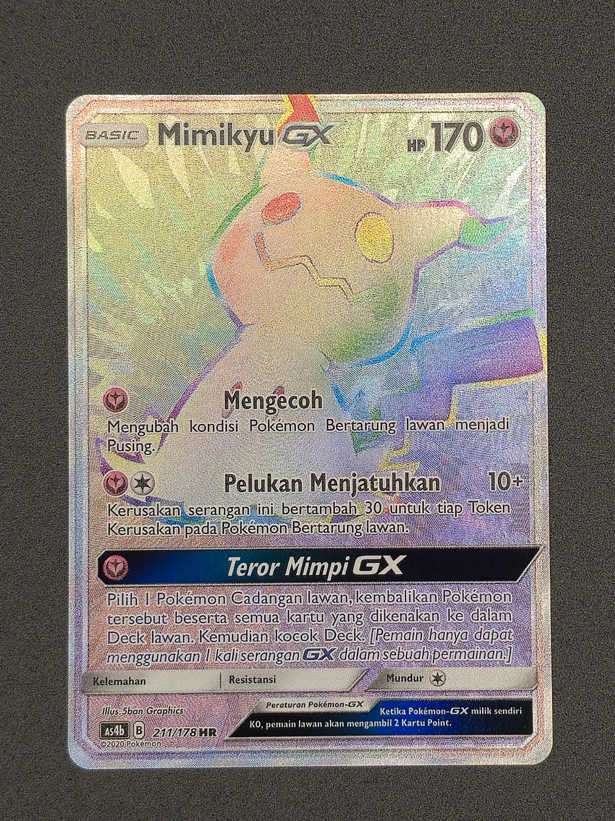 Pokemon TCG Indonesia Mimikyu GX AS4b SR & HR 190 & 211/178 NM
