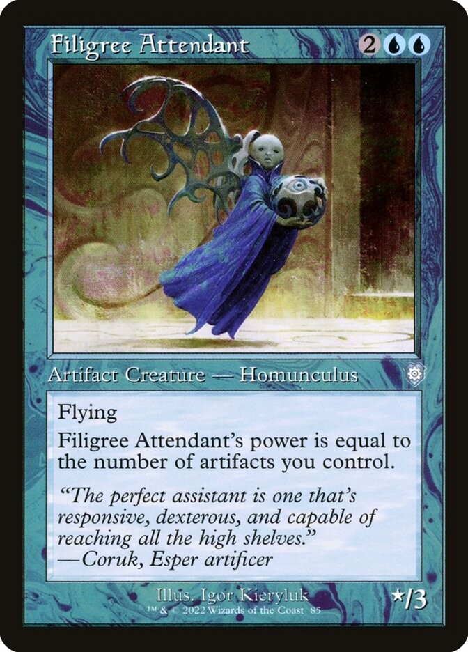 Filigree Attendant 85 BRC Retro Brother MTG Blue Homunculus Kieryluk Uncommon NM