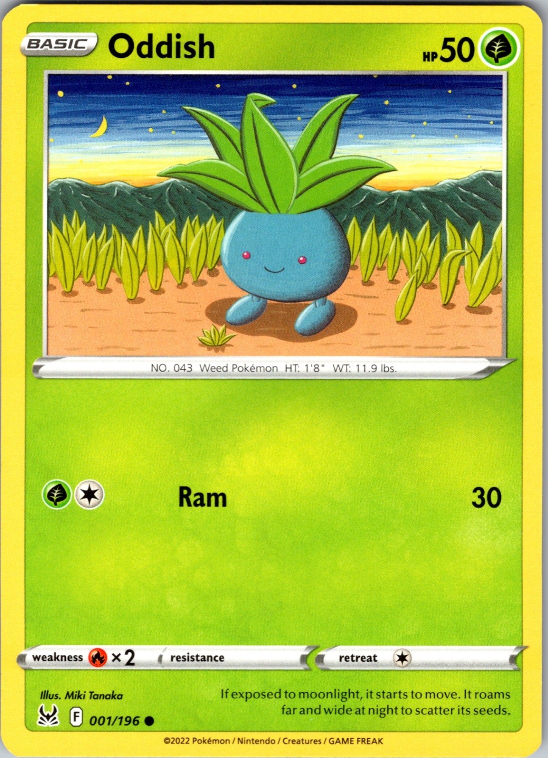Oddish 001/196 Common Regular SWSH11: Lost Origin NM