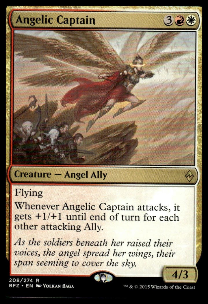 MTG Battle for Zendikar #208 Angelic Captain – Lightly played