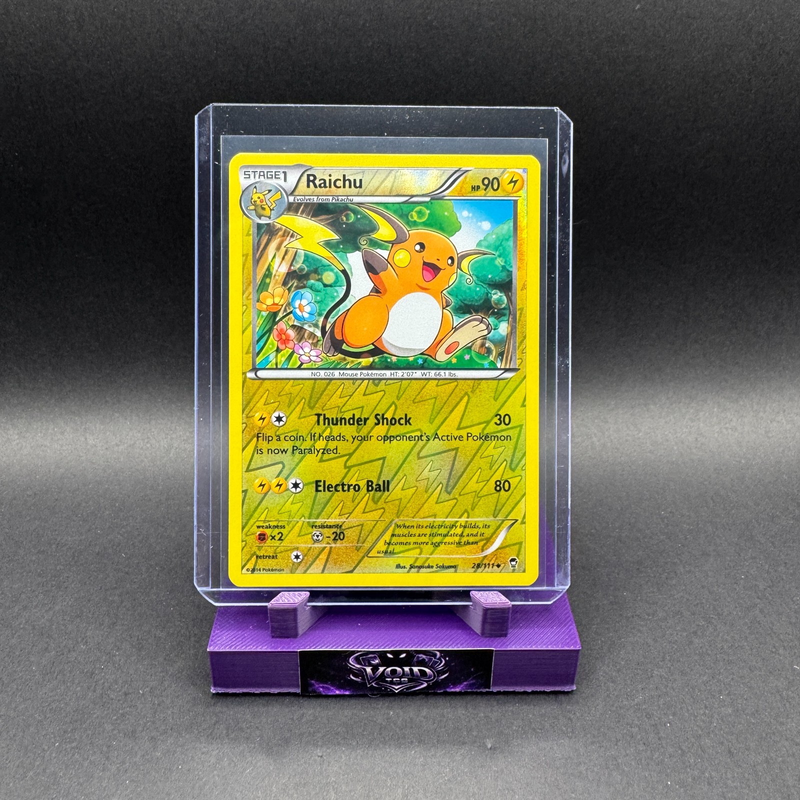 Raichu Pokemon XY Furious Fists 28/111 Reverse Holo LP Sanosuke Sakuma