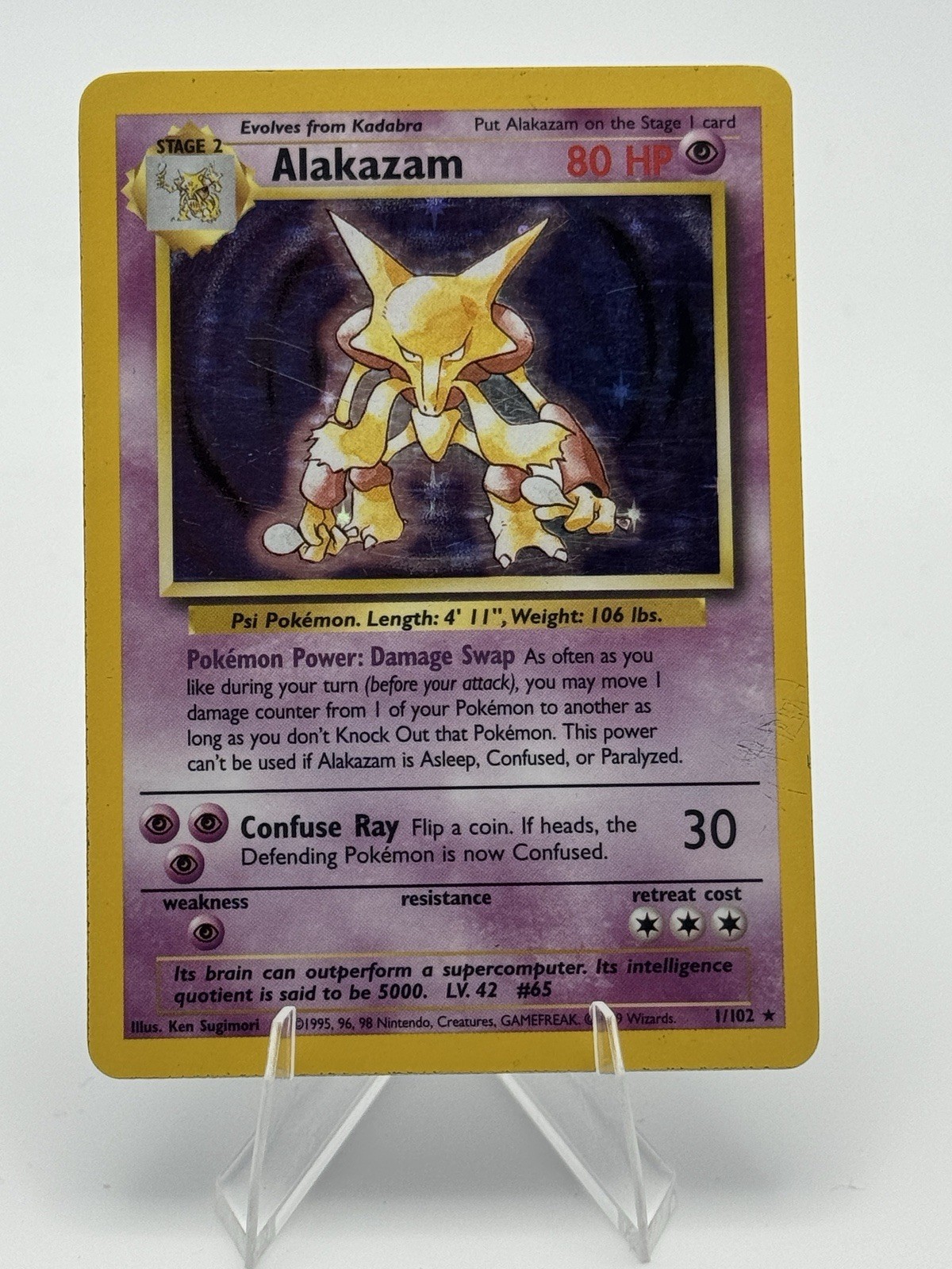 Alakazam 001/102 Base Set Holo Pokemon TCG Vintage