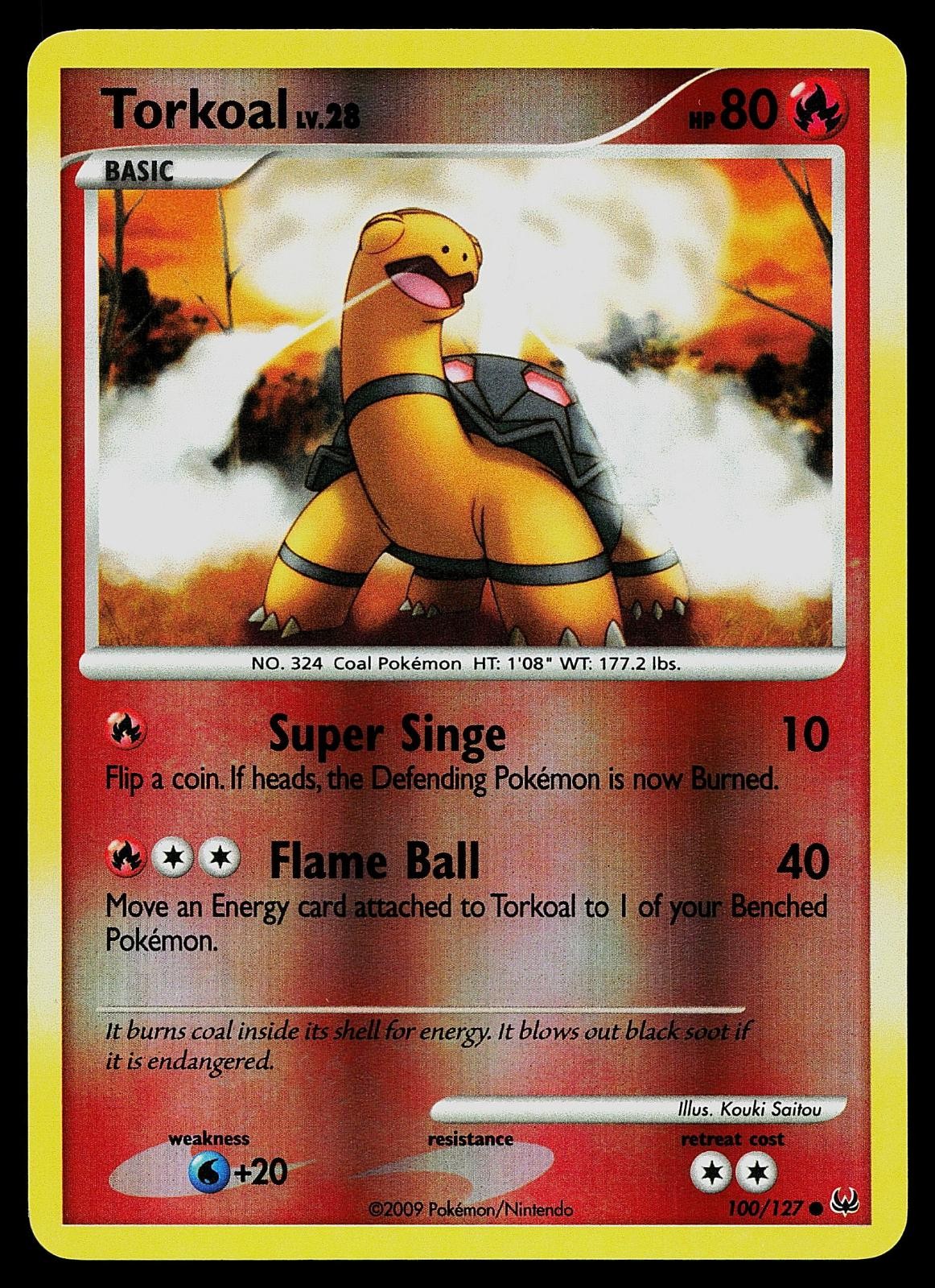 Pokemon Card – Torkoal Platinum 100/127 Reverse Holo Common