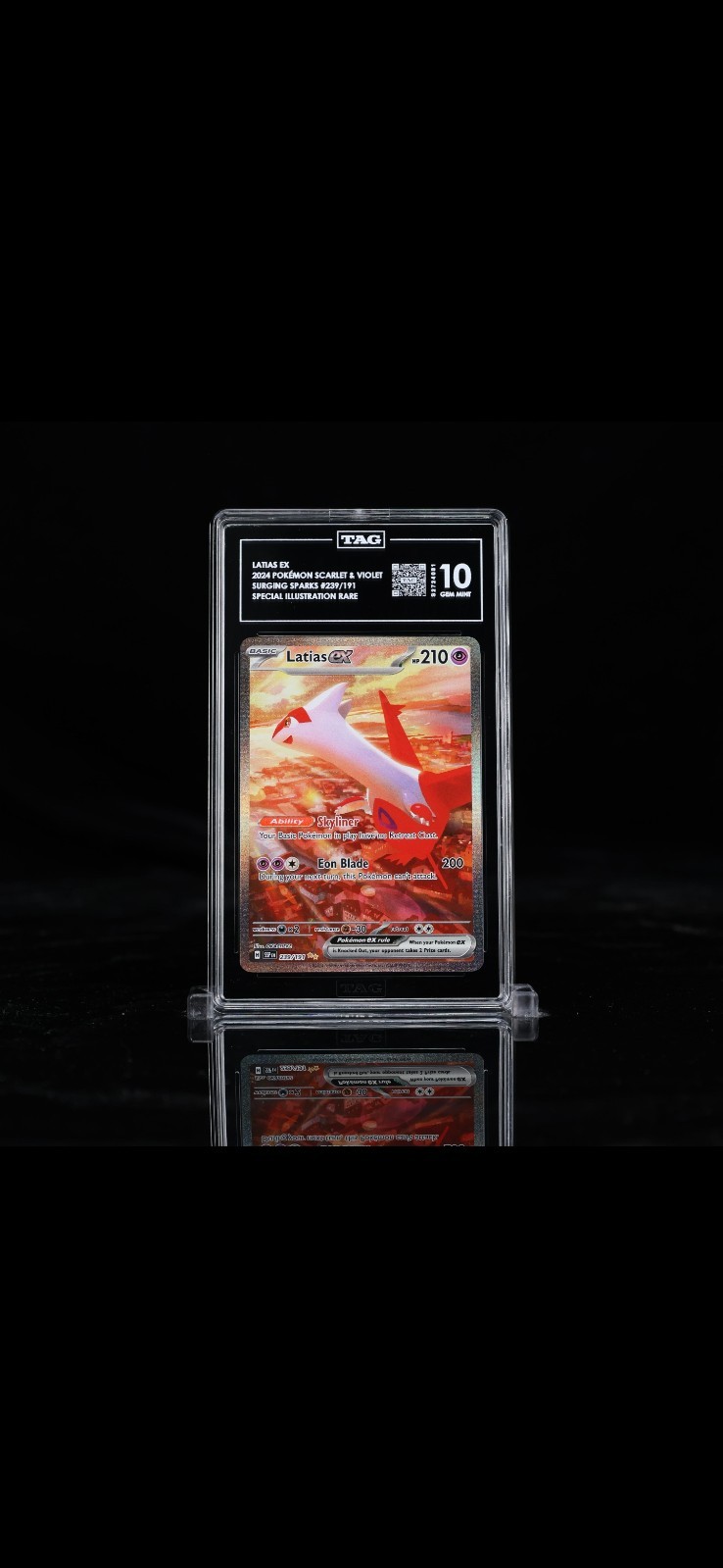 Pokemon Latias ex Surging Sparks Special Illustration Rare #239 TAG 10 Gem Mint