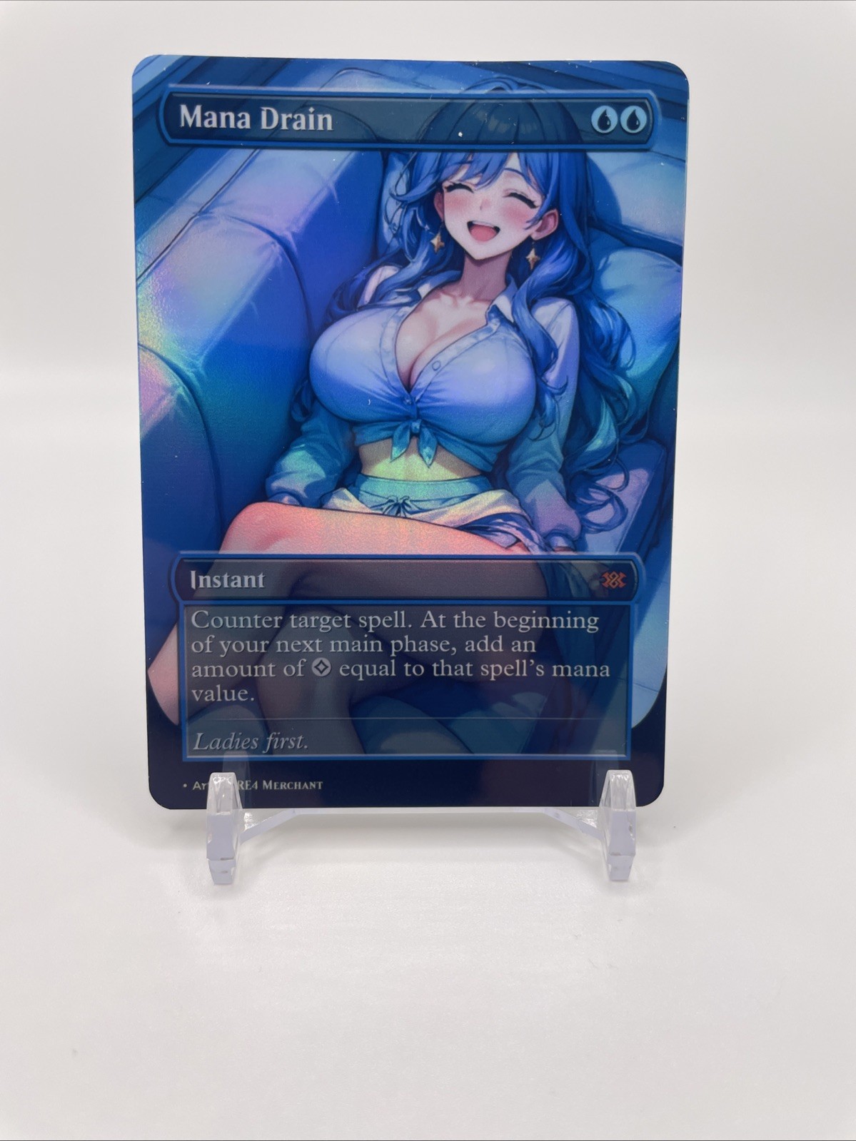 Waifu Mana Drain FOIL Playtest MTG Card EDH COMMANDER ANIME V1